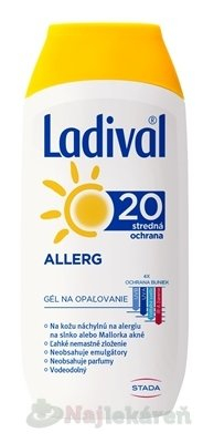 Ladival Stada alergická koža gél na opaľovanie SPF20 200 ml