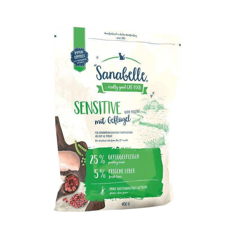 Sanabelle Sensitive comida seca para gatos sensíveis com aves 400g