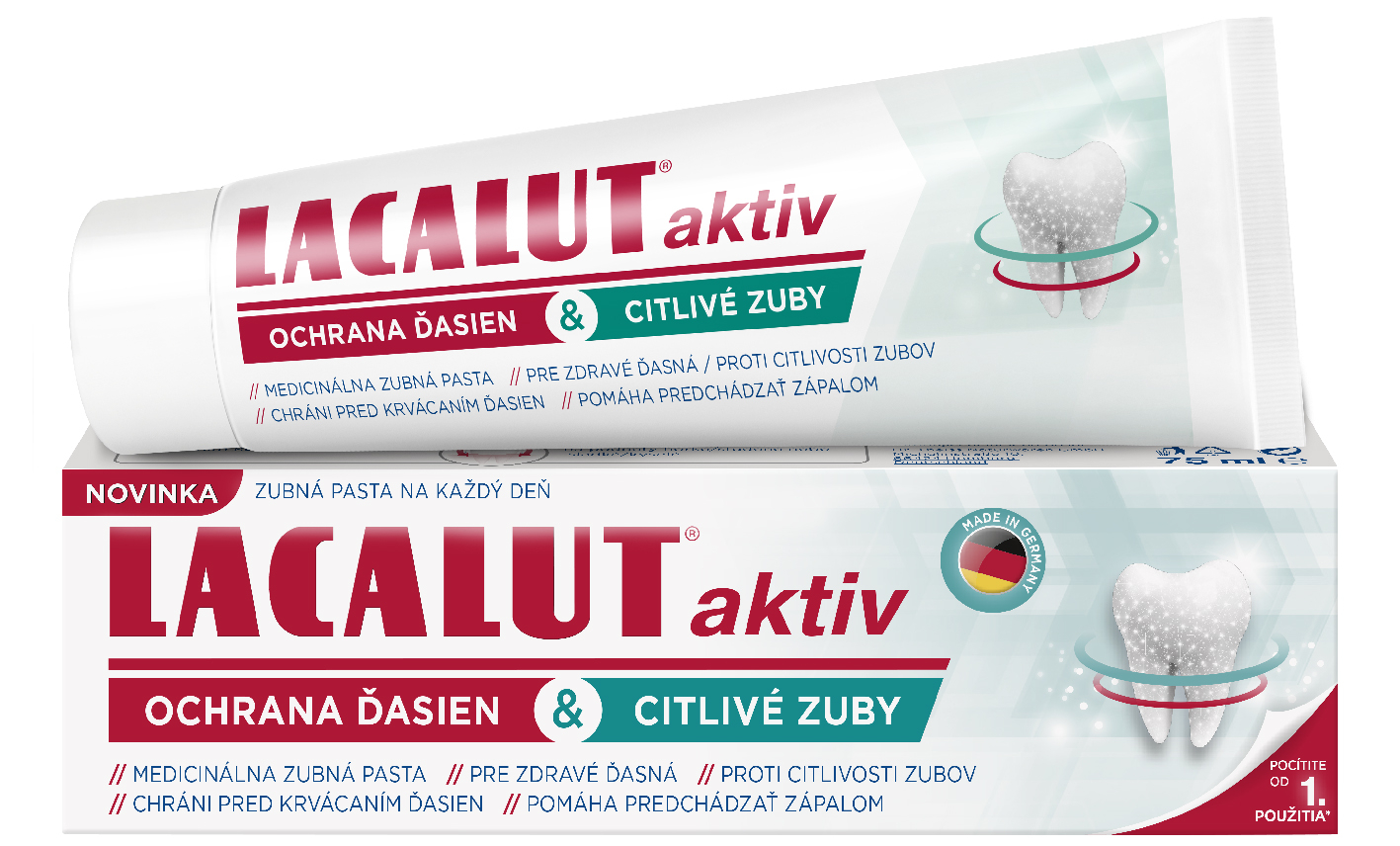 Lacalut Zubná pasta AKTIV ochrana ďasien & citlivé zuby, 75 ml