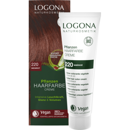 Cream Hair Color with Henna Burgundy Red 150ml - Logona