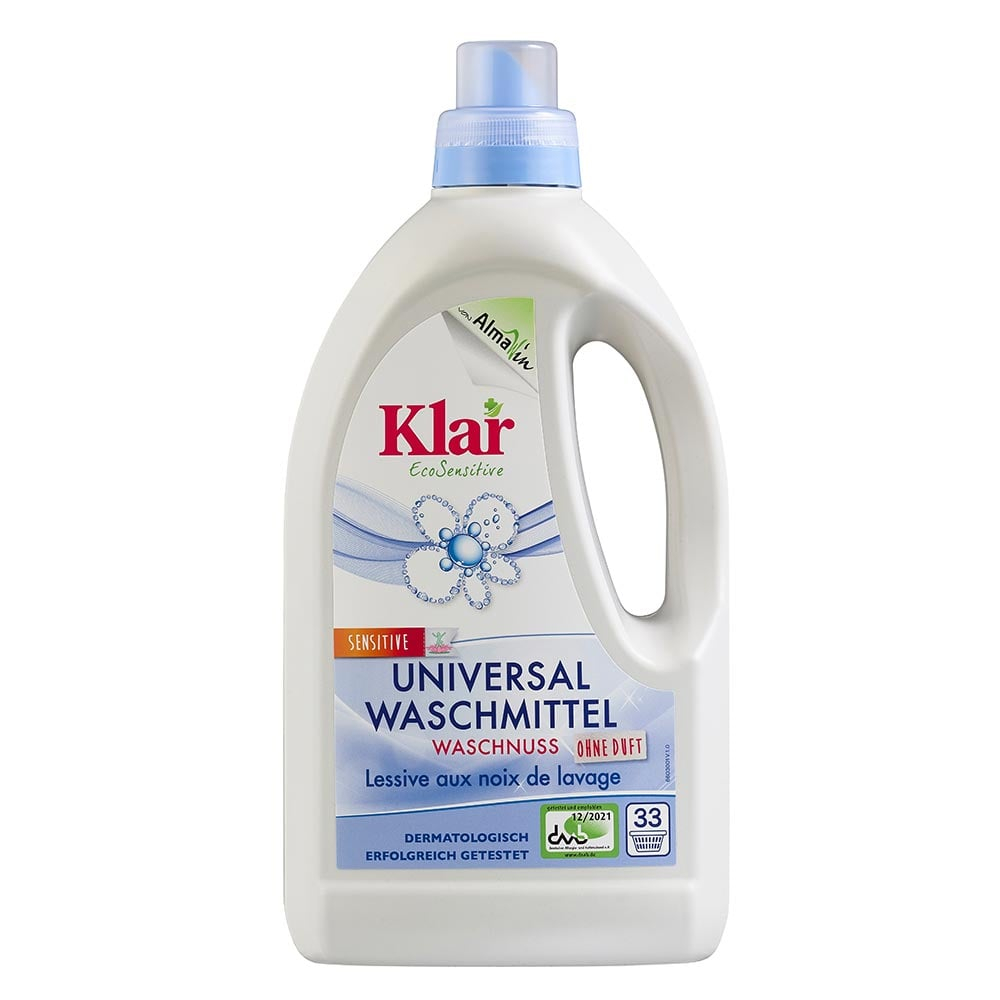 Detergente líquido para roupa biológico, sem perfume, com Nozes de Sabão 1,5 l