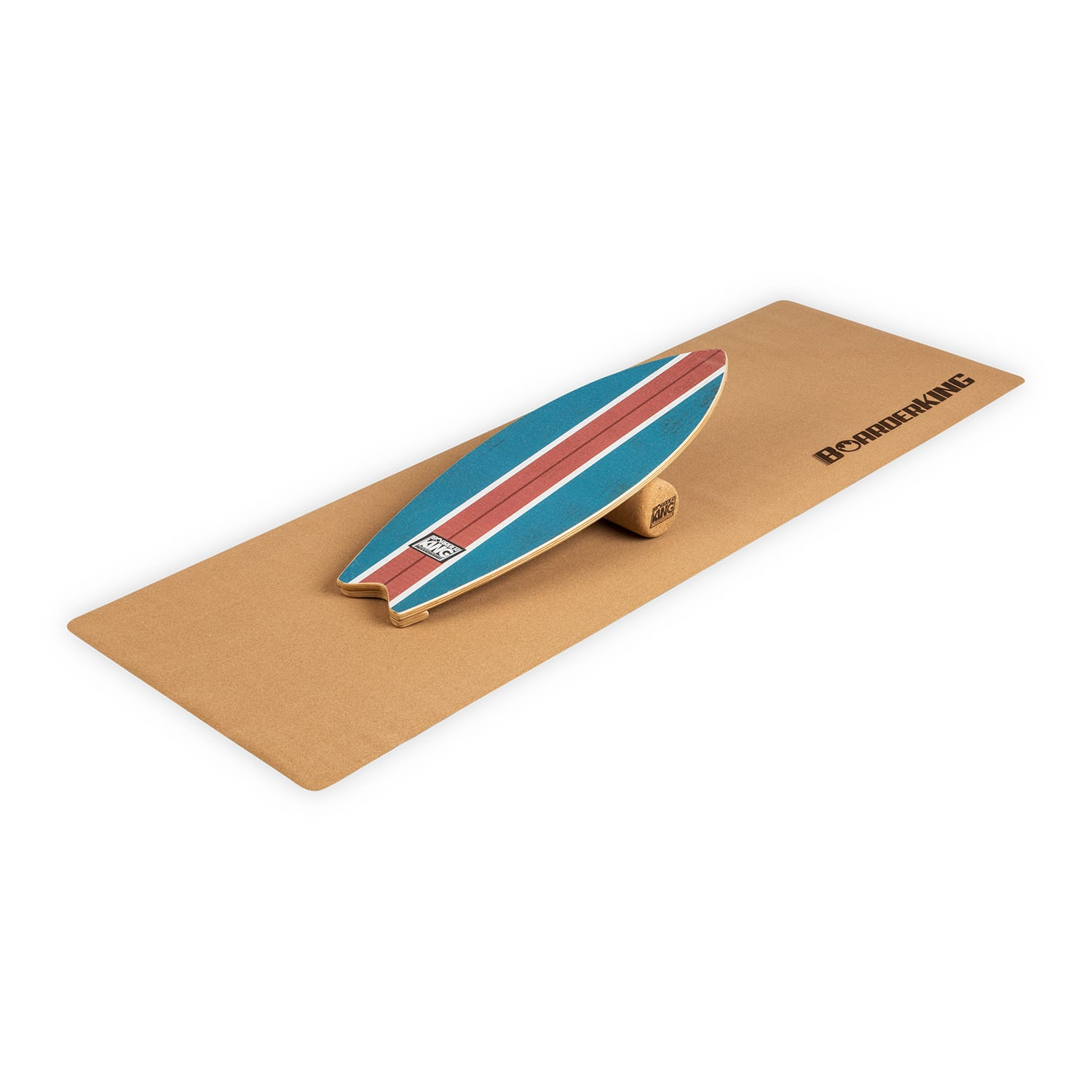 BoarderKING Indoorboard Wave, egyensúlyozó deszka, padlószőnyeg, henger, fa/kork