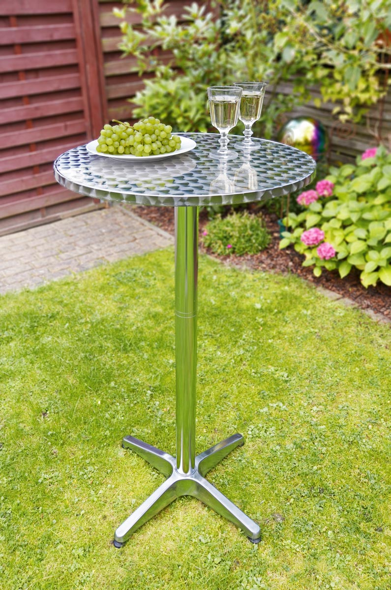Bar-bistro folding table, 60 x 60x (58-115) cm, aluminum, round
