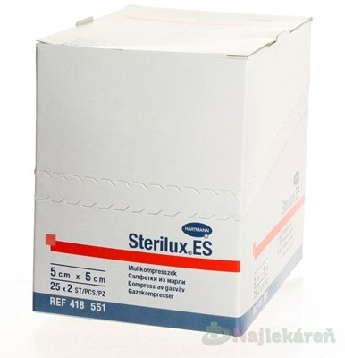 STERILUX ES Sterilný 5 x 5cm 25 x 2 kusy