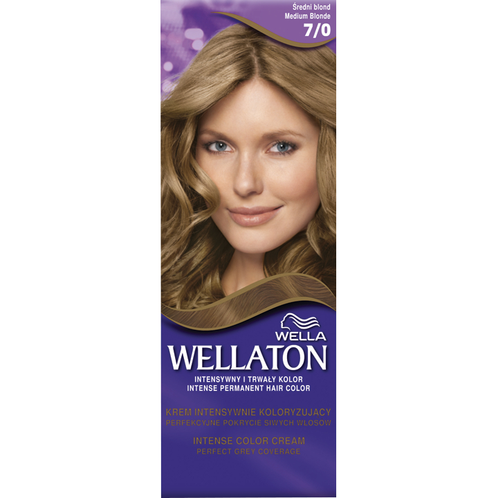 WELLATON barva na vlasy, s sérem a provitamínem B5 7/0 Střední blond 1ks - 7/0