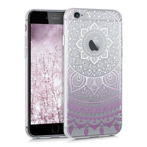 Transparent case with Indian sun pattern for Apple iPhone 6 - purple