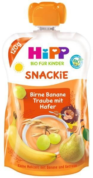 HiPP Príkrm ovocnýis BIO Sport hruška, banán, biele hrozno, ovos 120g