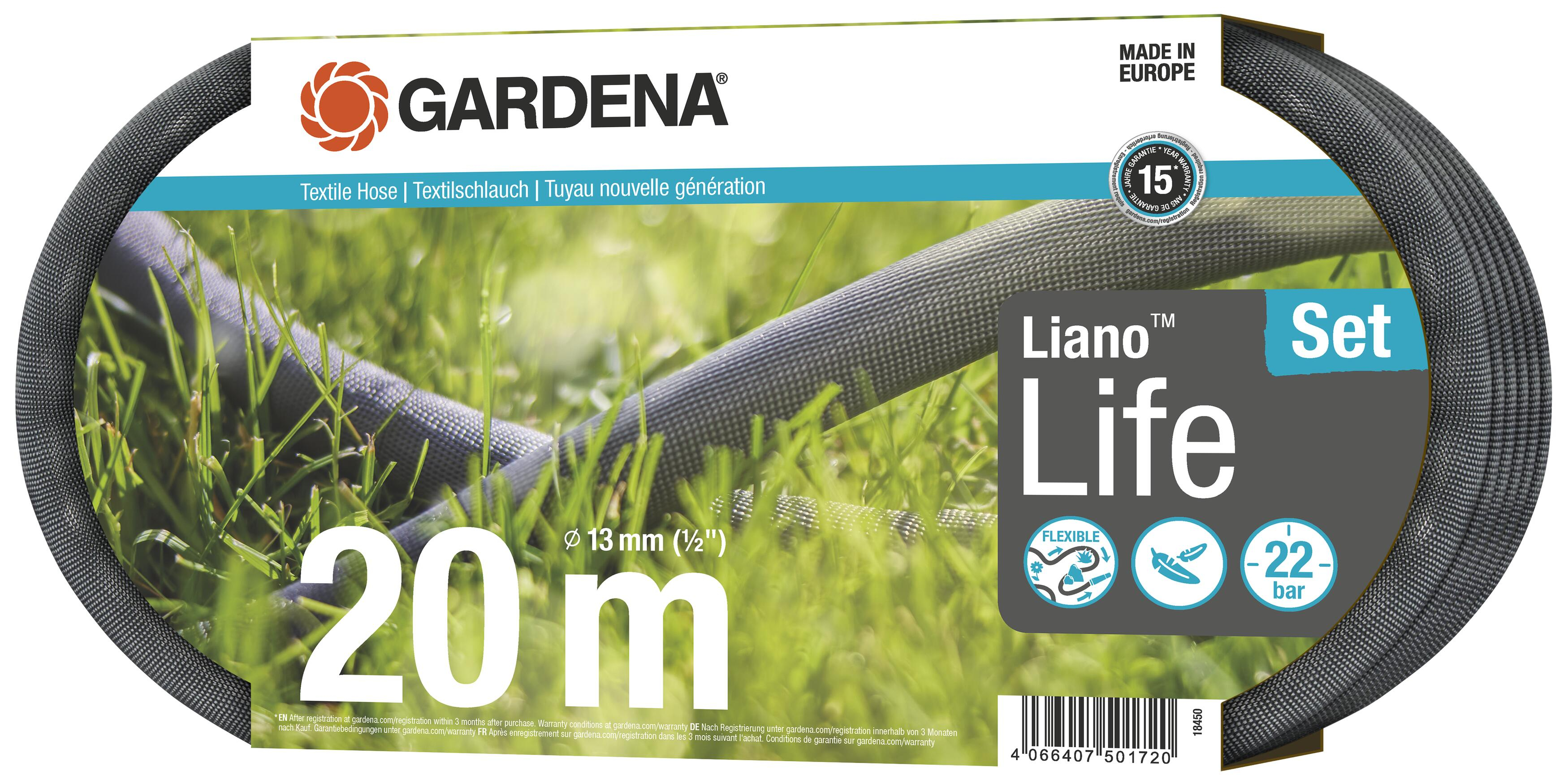 Gardena textilná hadica Liano™ Life 20 m – súprava