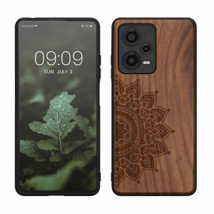 Wooden case for Xiaomi Redmi Note 12 Pro+ 5G / Note 12 Pro Plus 5G - dark brown
