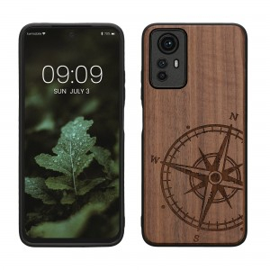 Wooden case for Xiaomi Redmi Note 12S - brown