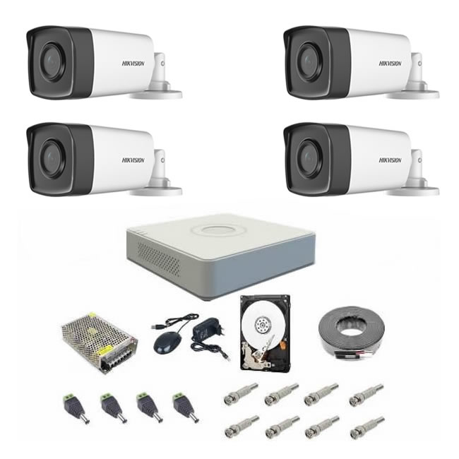 Complete surveillance system 1080P Hikvision Turbo HD EXT 4 IR 40 m