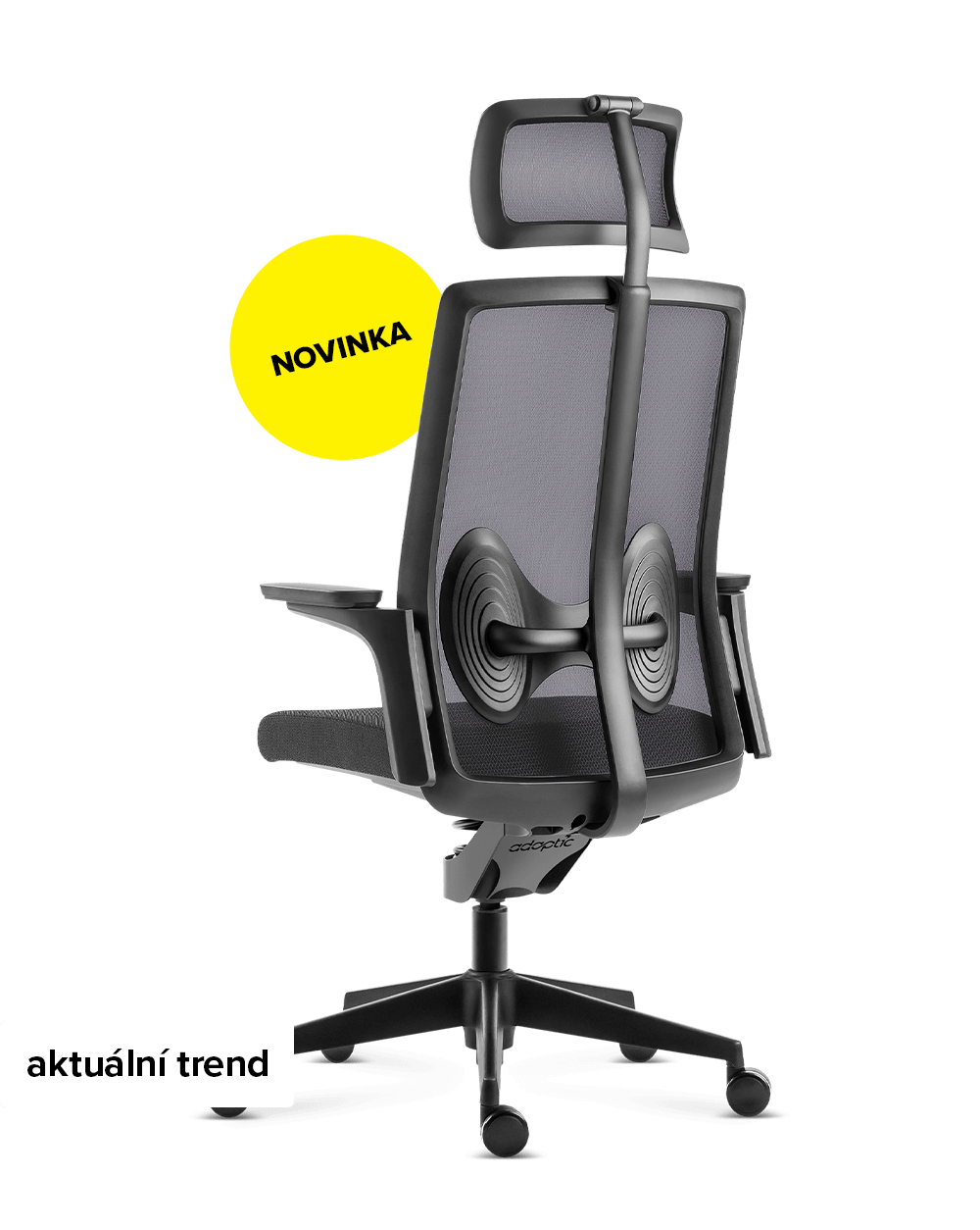 Zdravotný kancelársky stolička Adaptic BUTTERFLY NOIR Čierna