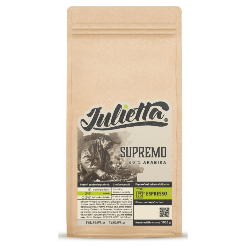 Julietta Supremo čerstvo pražená zrnková káva 1 kg
