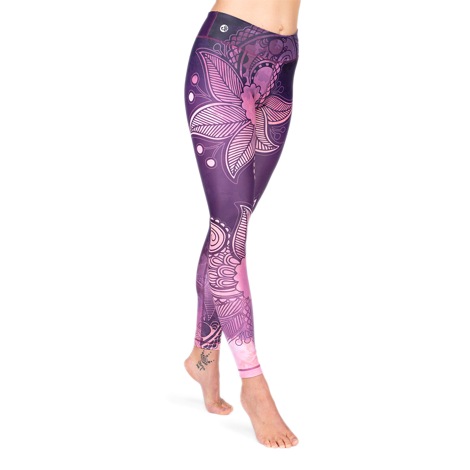 Niyama leggings Bodhi Niyama Purple Blossom leggings for yoga and fitness Size: M