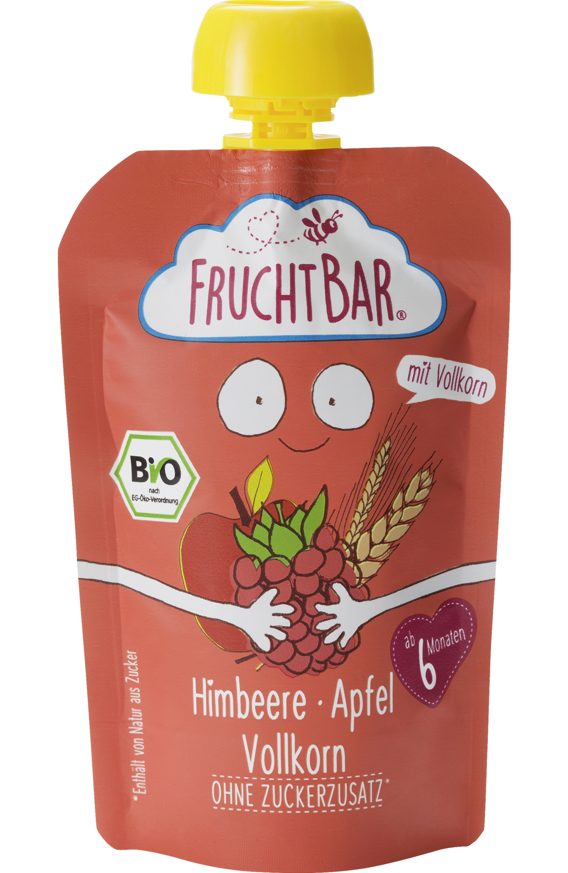 FruchtBar Organic Baby Fruit Puree - Raspberry, Apple, Cereals (100g)