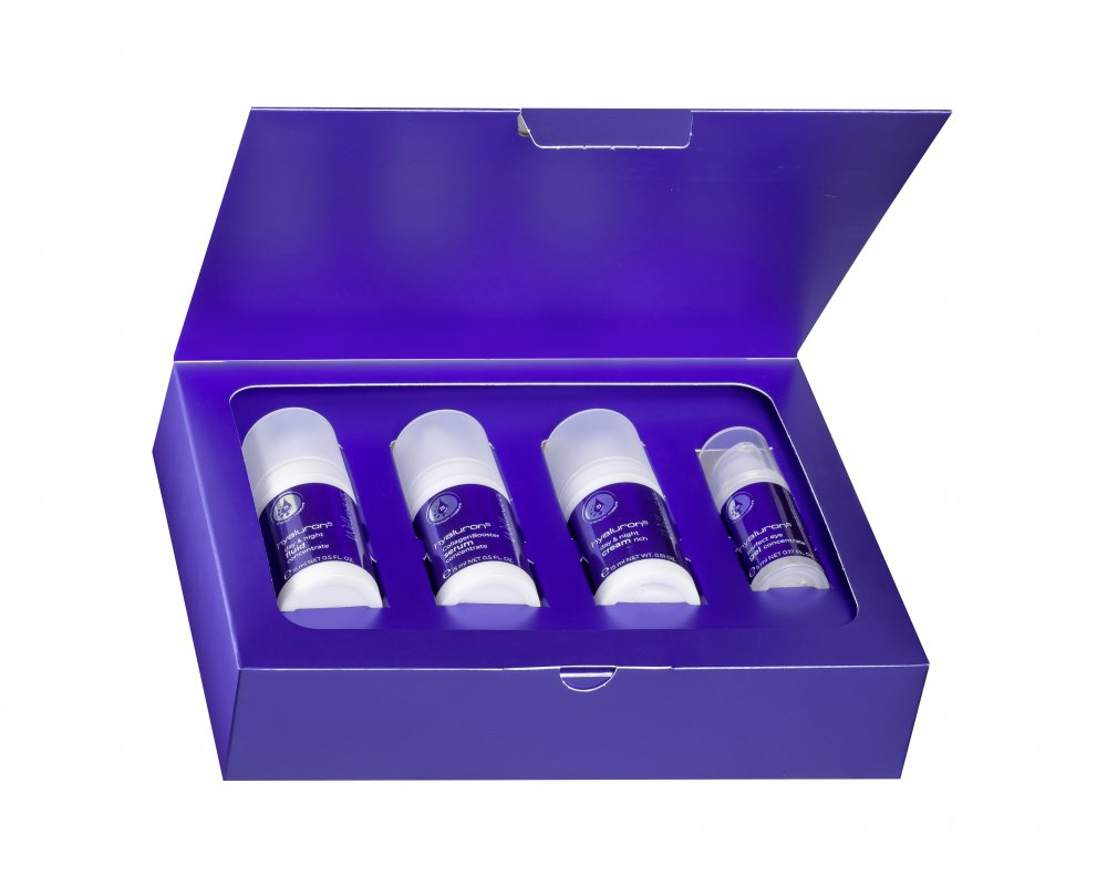 Wellmaxx Hyaluron5 - cosmetische set 1 (Lichte vloeistof, Collagen Booster serum, Oog gel, Hydraterende crème)