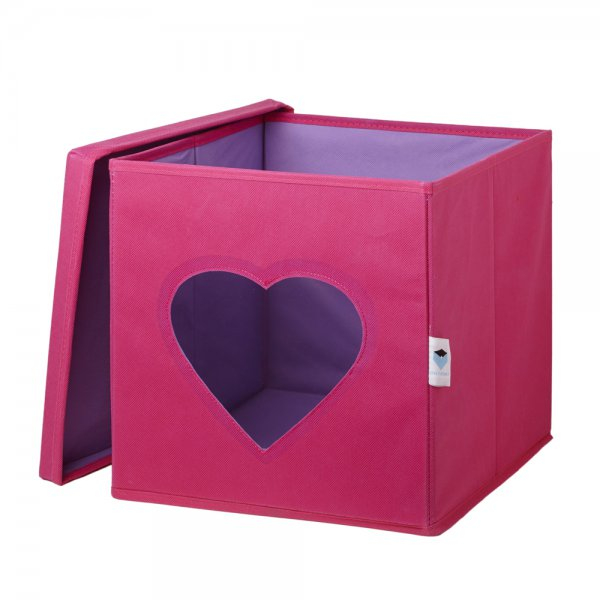 ULOŽI SI TO - Box na hračky s viečkom a okienkom - srdce