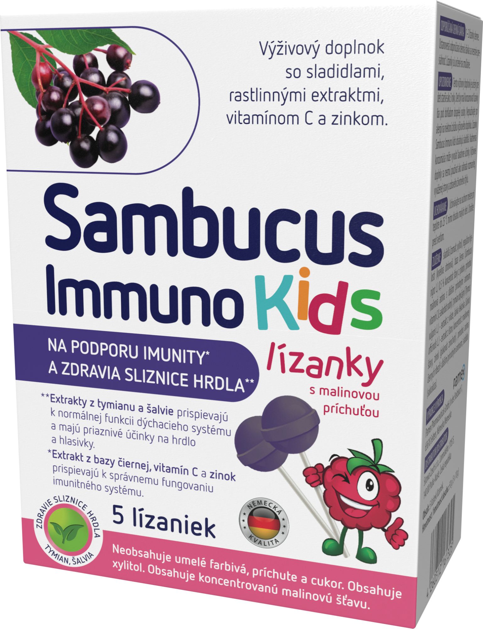 Sambucus Immuno Kids Lízatká 5 ks