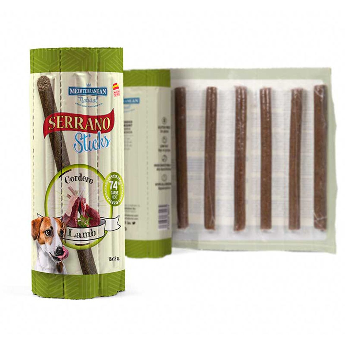 Batoane MEDITERRANEAN NATURAL Serrano Sticks - miel 16 x 12 g