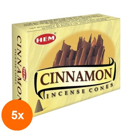 Set of 5 x Scented Cones, Cinnamon...