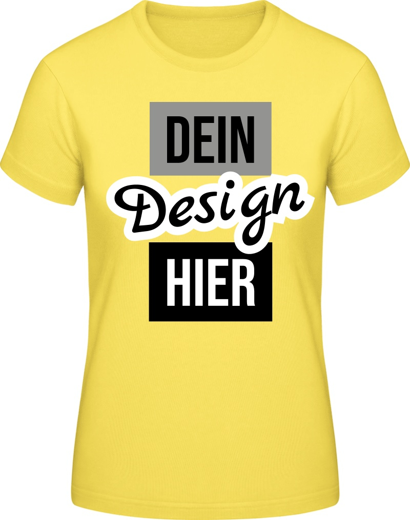 T-Shirt de senhora #E190 impressão - Amarelo Solar - XXL