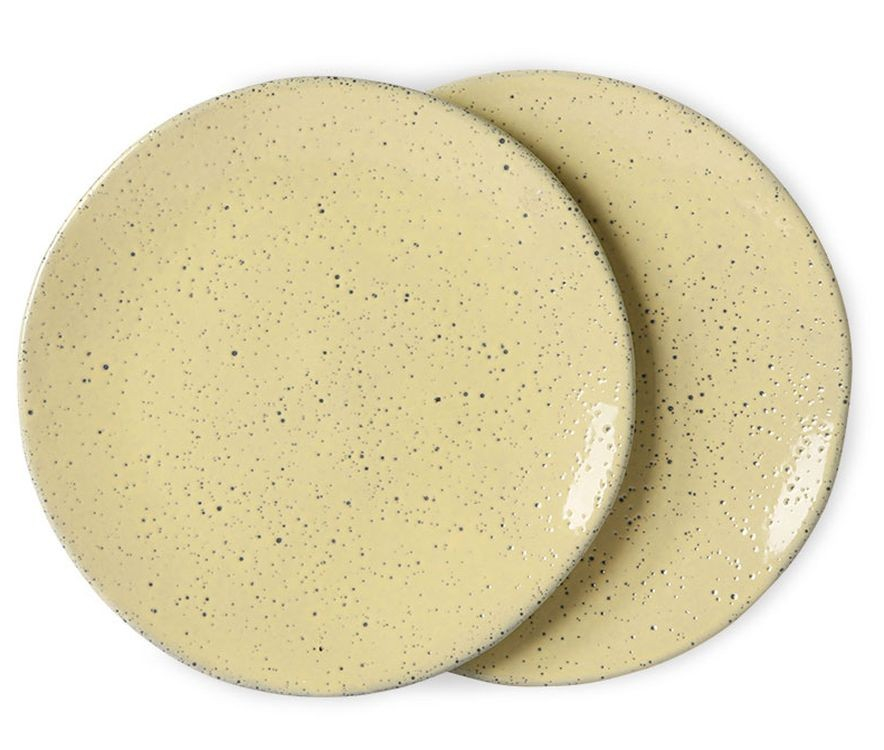 2pcs yellow dessert plate Gradient Ceramics - Ø 22,5*1,5cm ACE6901