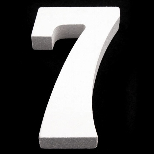Number 7 wooden decorative 8 cm