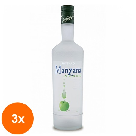 Set of 3 x Liqueur Giffard Mar Verde 18% Alcohol 0.7 l
