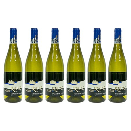 Set of Vin Castel Huniade Sauvignon Blanc, Cramele Recas White Dry, 6 Bottles x 0.75 l...