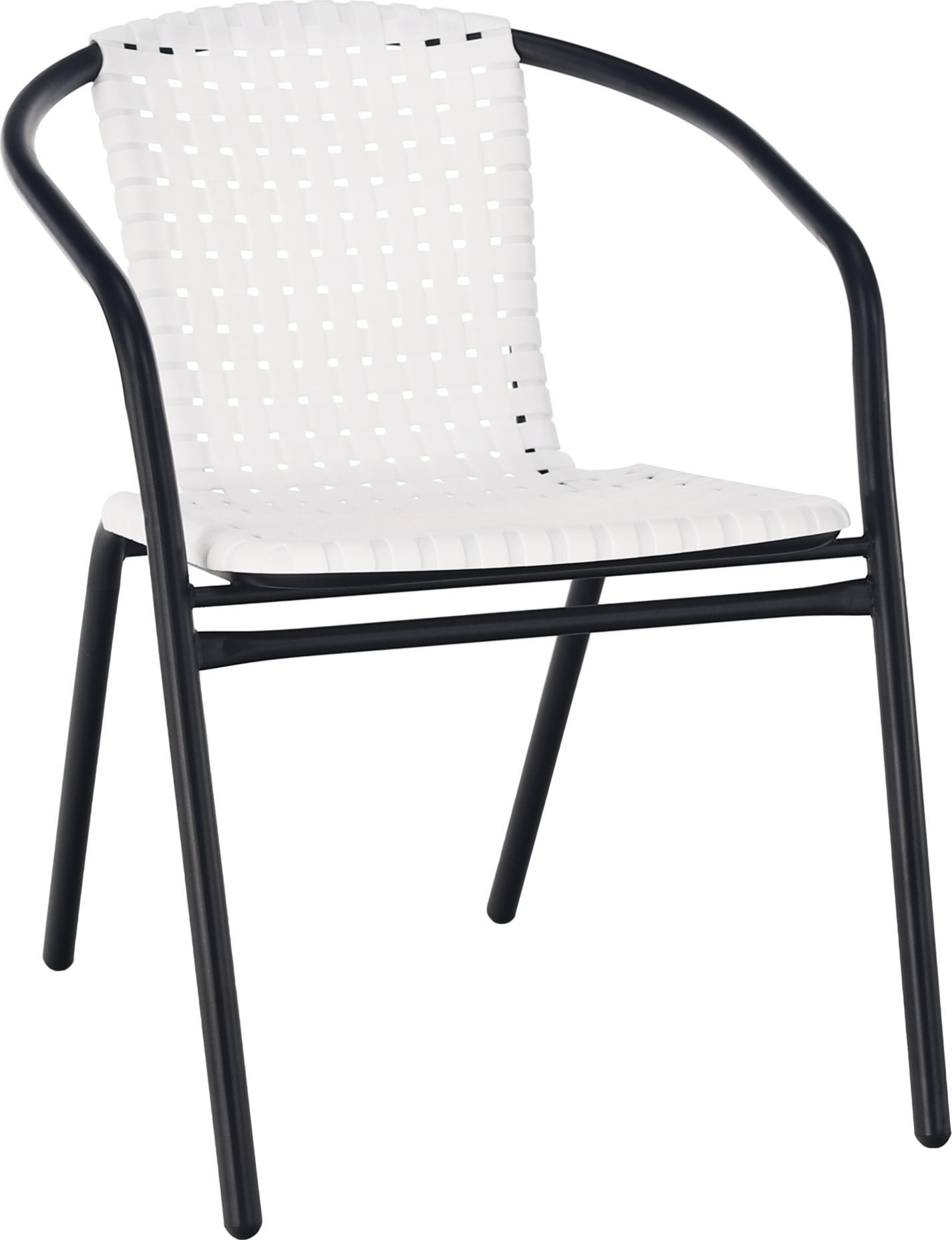 Tempo kondela Záhradní židle, stohovatelná, bílá / černá, BERGOLA
