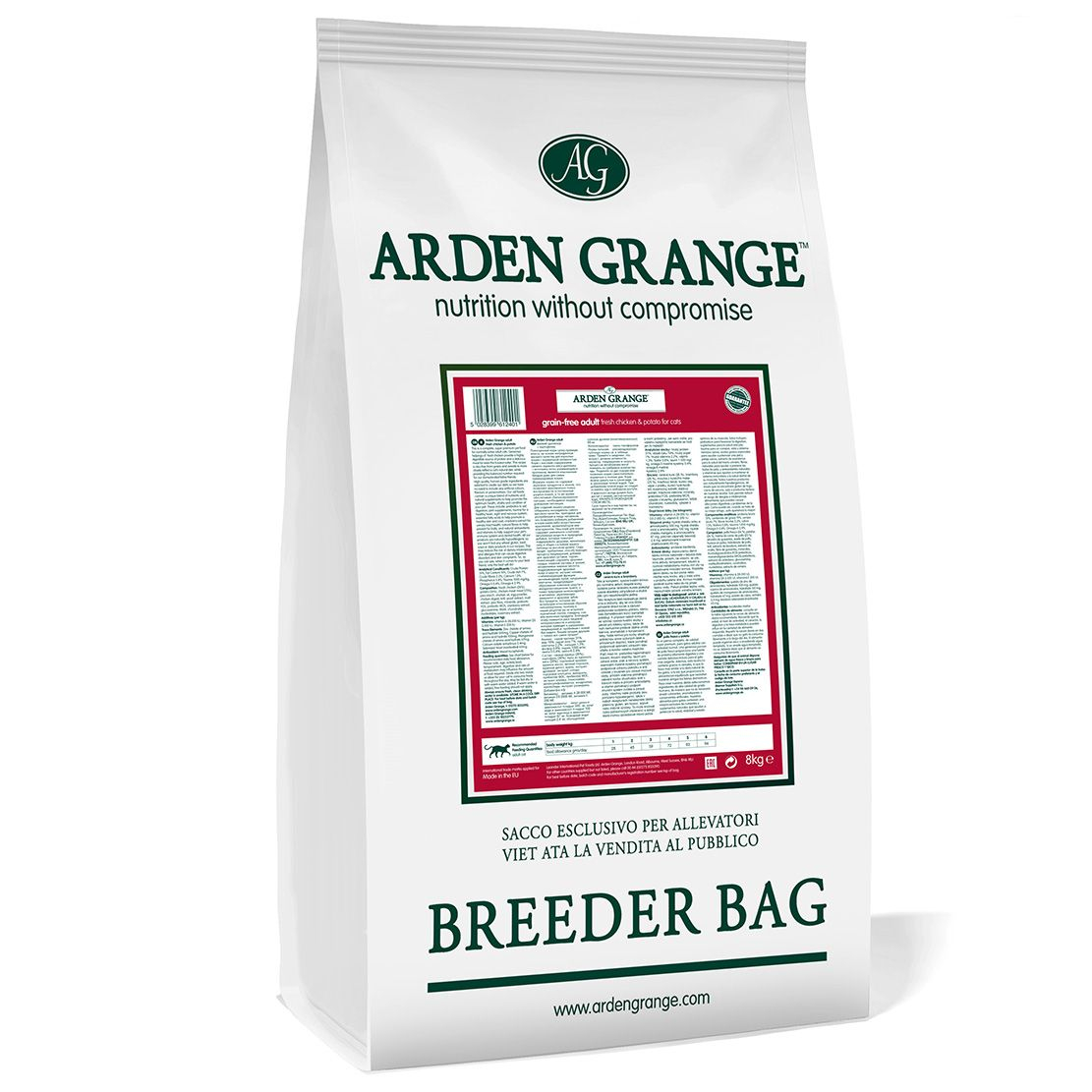 ARDEN GRANGE Breeder Bag GF Adult Cat Chicken & Potato 8 kg