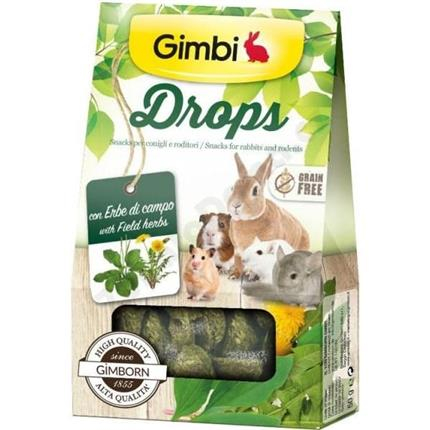 GIMBI DROPS pro hlodavce s polnimi bylinkami 50g
