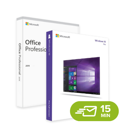 MS Windows 10 Pro + Office 2019 Pro, licenza elettronica a vita CZ, 32/64 bit