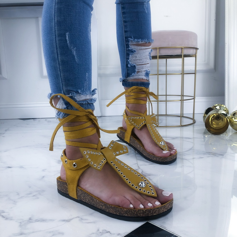 Gele trendy sandalen