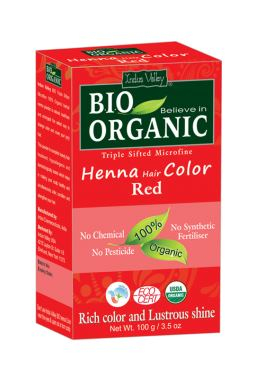 Henna - hair dye based on henna, RED, 100% organic, CERTIFIED - ECOCERT, vegan, halal, 100 g, Indus Valley
