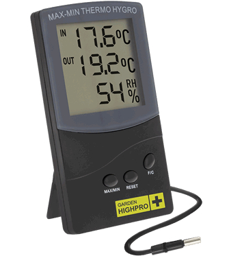 GARDEN HIGHPRO Digitales Thermometer / Hygrometer MEDIUM mit Sonde