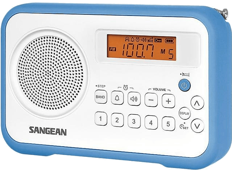 Sangean Pr-D18 FM-radio med digital tuner - Vit/blå