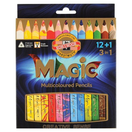 Lápis de cor Magic Jumbo, 13 cores...