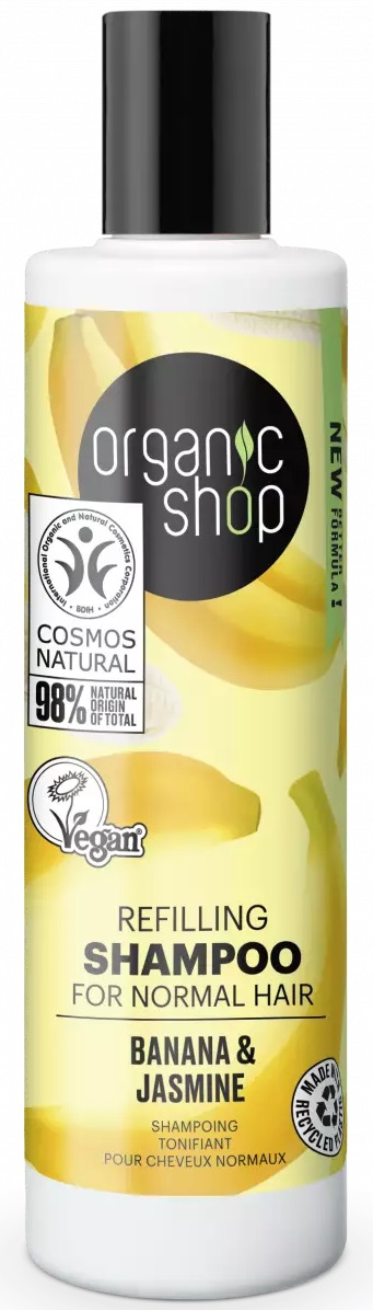 Organic Shop Vyživujúci šampón pre normálne vlasy Banán a jazmín 280 ml