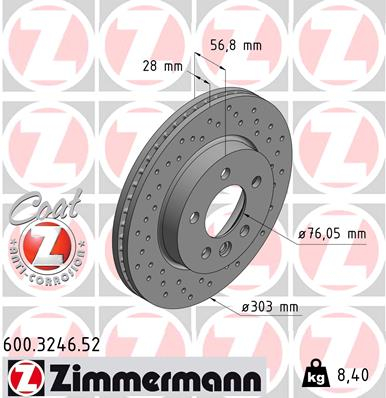 ZIMMERMANN Brake Disc 600324652