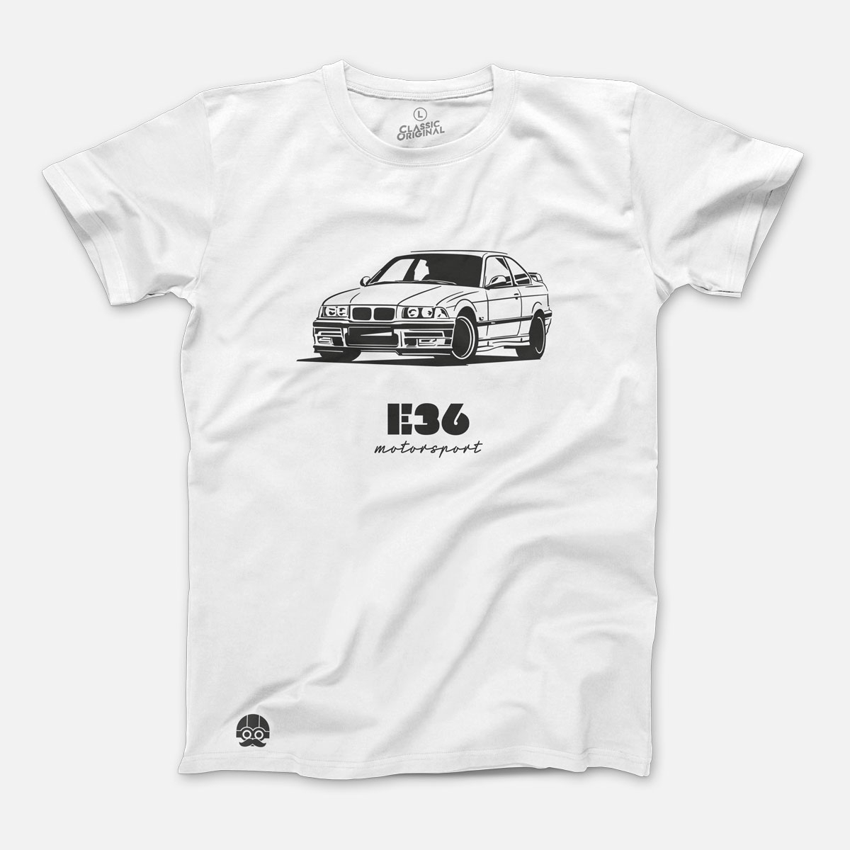 Koszulka z kultowym BMW M3 E36 dla miłośników motoryzacji - M, Biały