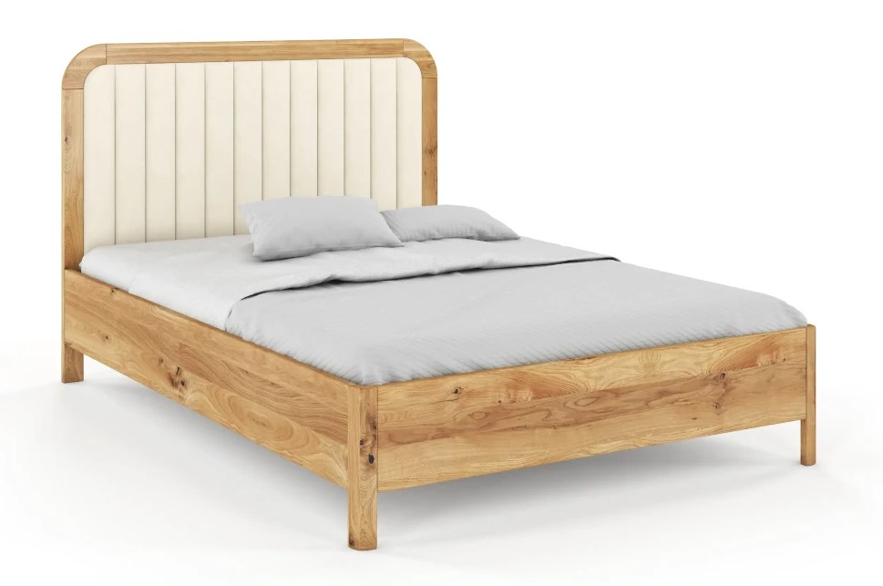 Dubová postel Modena s čalouněním - přírodní lak 200 x 200 cm, Casablanca 2315