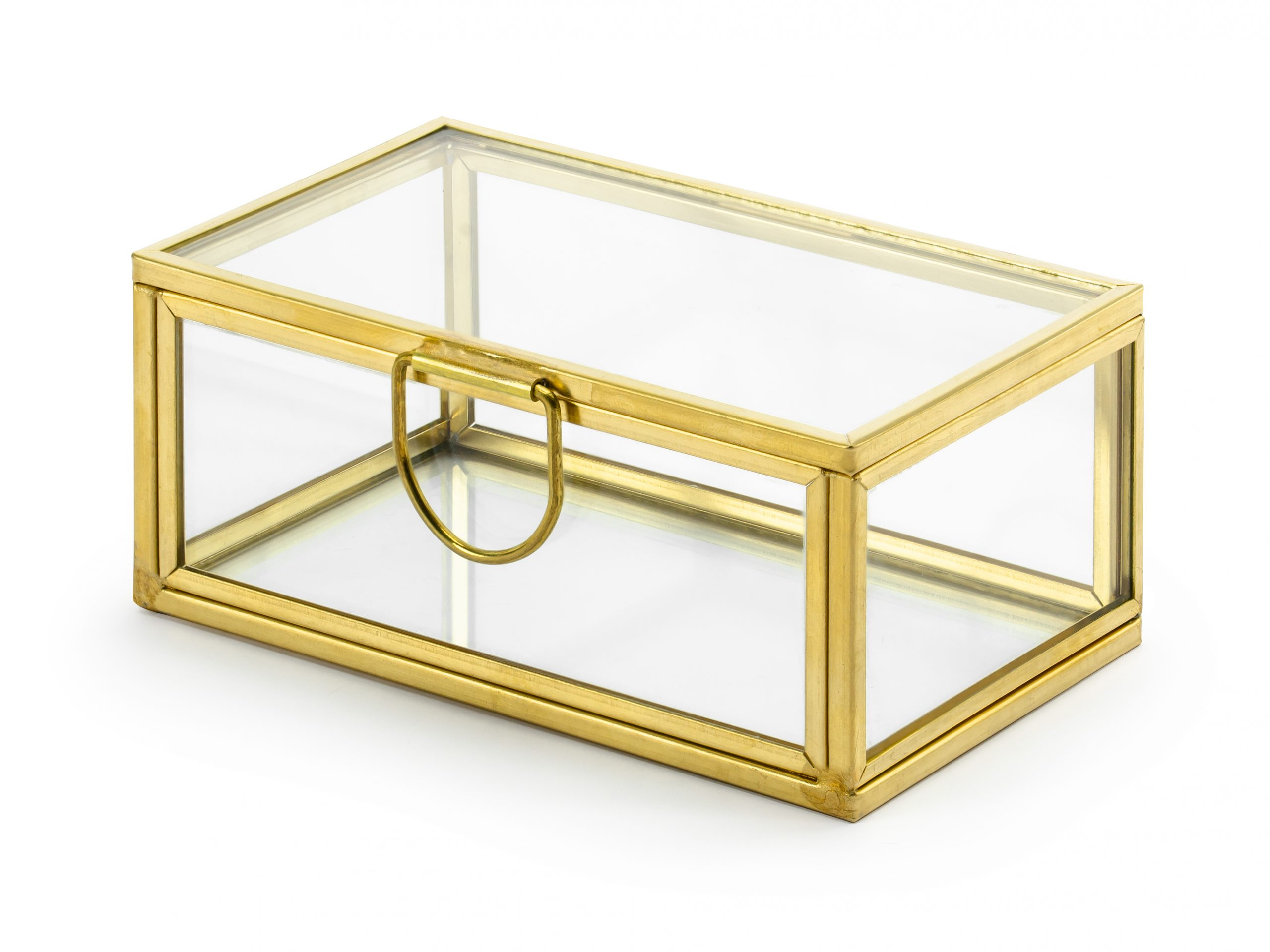 Glass golden ring box