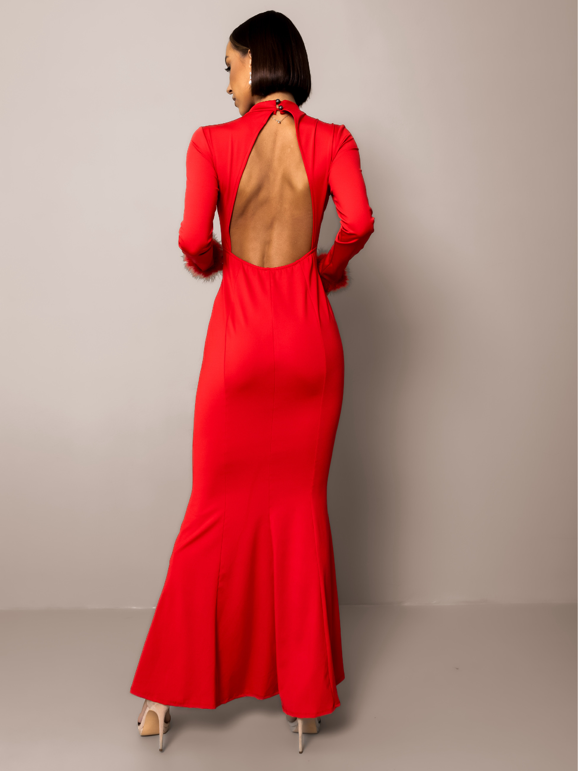 Rotes formelles Kleid ECHIDNA mit langen Ärmeln