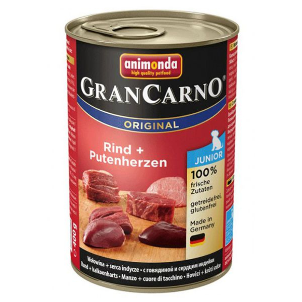 Animonda Gran Carno Fleisch Junior - 400 g, marhahúsos pulykaszív kutyakonzerv