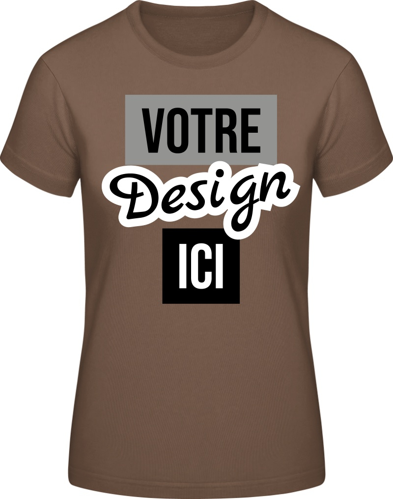 Femes #E190 T-Shirt personnalisé - Brun Chocolat - S