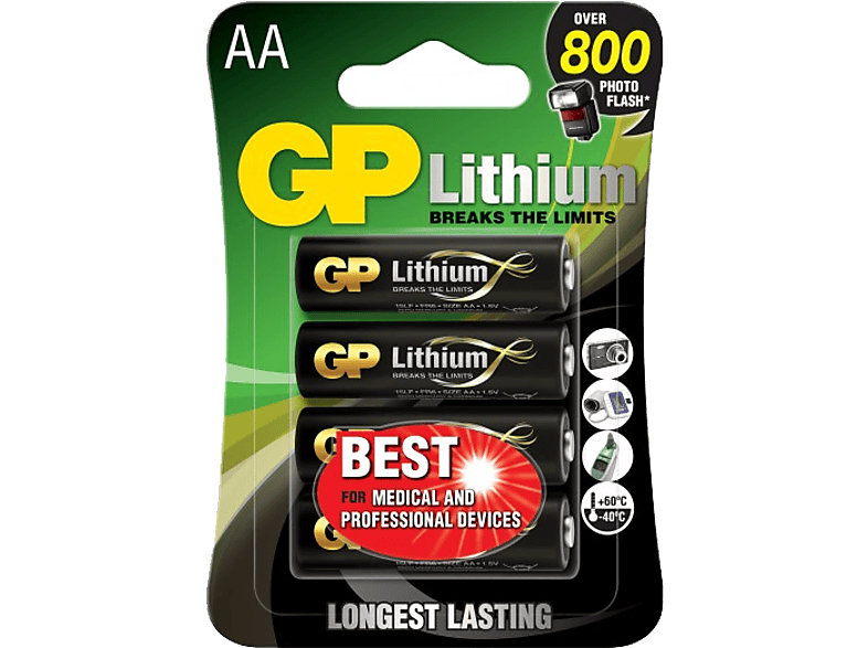 GP AA-litiumbatteri 1.5V 4-pack