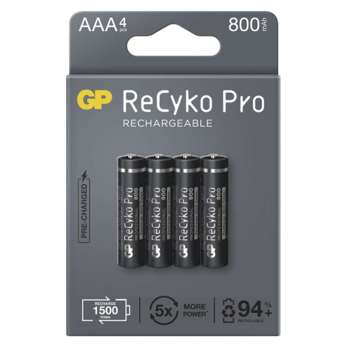 Akku GP ReCyko+ Pro R3 AAA Ni-MH 800mAh - 4 Stück