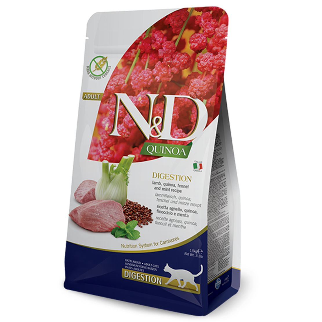 Farmina N&D cat QUINOA (GF) adult digestion lamb 1,5 kg