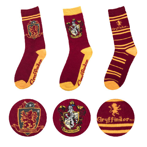 Wizarding World Harry Potter Socks 3 pieces in a pack - Hufflepuff - Gryffindor -37-46